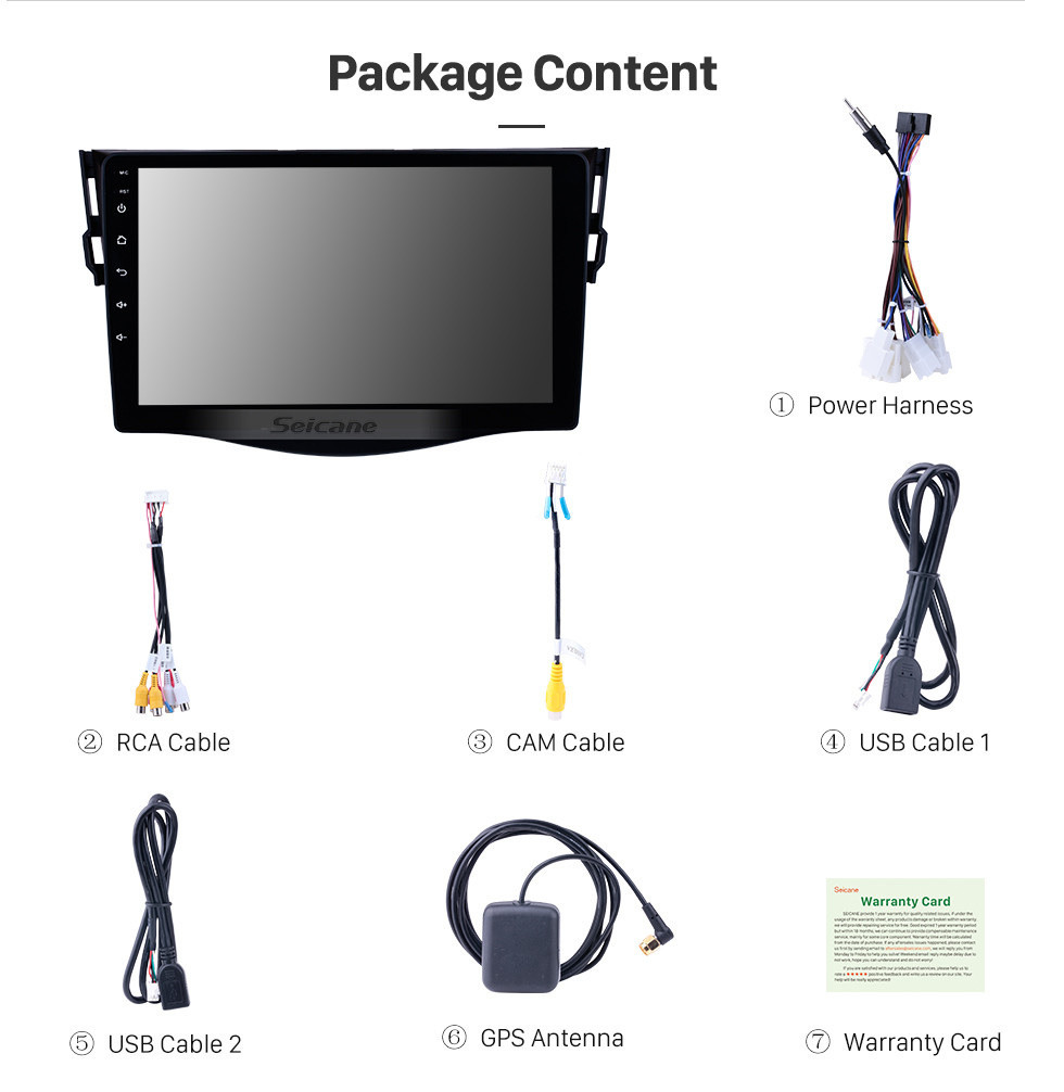 Seicane 2007-2013 Toyota RAV4 Android 10.0 Radio 9 inch HD Touchscreen GPS Navigation Steering Wheel control WIFI USB Bluetooth support DVR Backup Camera TV Video Seicane 2007-2013 Toyota RAV4 Android 10.0 Radio 9 inch HD Touchscreen GPS Navigation Steering Wheel control WIFI USB Bluetooth support DVR Backup Camera TV Video