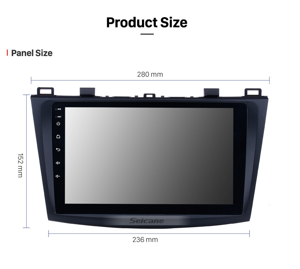 Seicane Для 2009-2012 Mazda 3 Axela 9-дюймовый Android 10.0 HD Сенсорный экран Авто Стерео WIFI Bluetooth GPS Навигационная система Поддержка радио SWC DVR OBD Carplay RDS