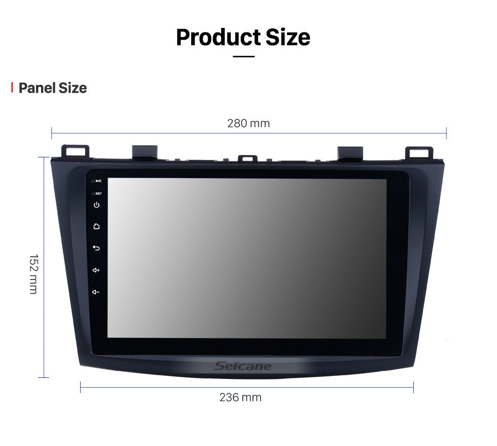 Seicane Für 2009-2012 Mazda 3 Axela 9 Zoll Android 10.0 HD Touchscreen Auto Stereo WIFI Bluetooth GPS Navigationssystem Radiounterstützung SWC DVR OBD Carplay RDS