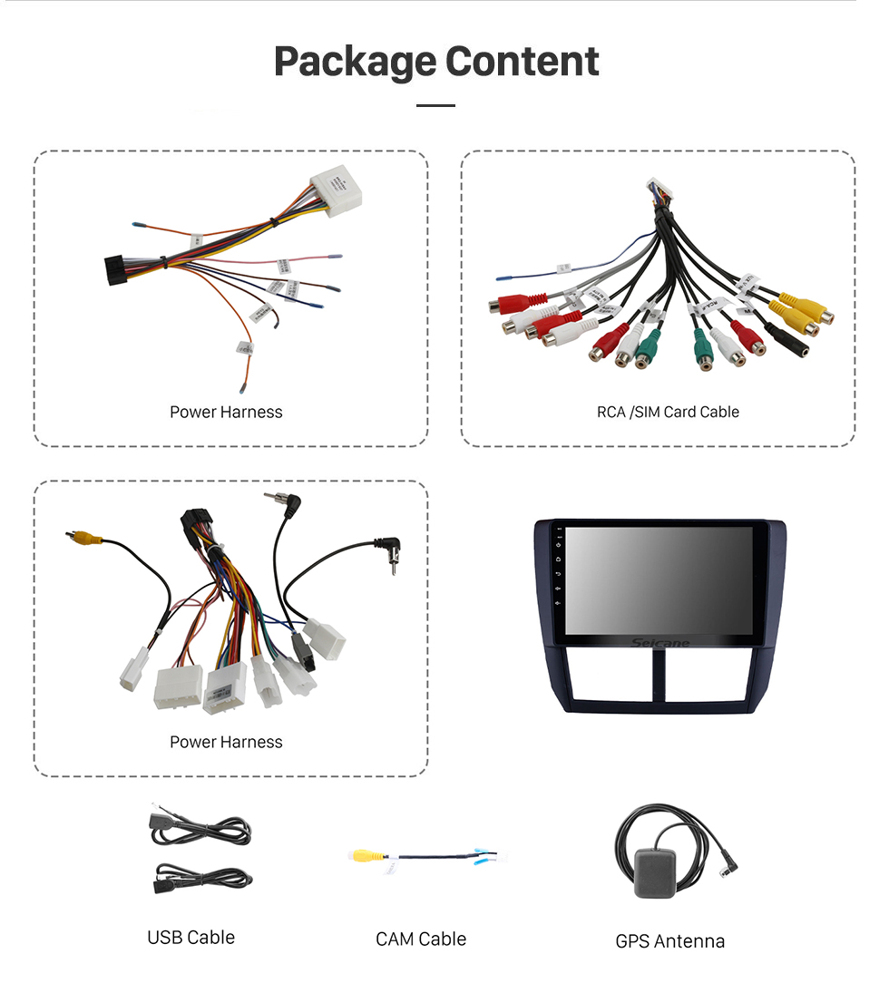 Seicane 9-Zoll-Android 12.0 für 2008 2009 2010 2011 2012 Subaru Forester HD-Touchscreen-Haupteinheit GPS-Autoradio-Systemunterstützung Bluetooth-Telefon WIFI Externe Kameras Lenkradsteuerung