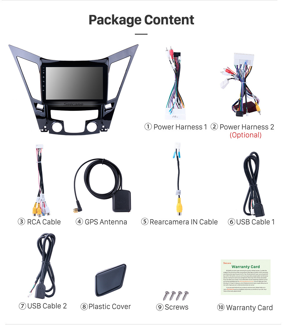 Seicane 9 Inch All-in-One Android 10.0 GPS Navigation system For 2011-2015 HYUNDAI Sonata i40 i45 with Touch Screen TPMS DVR OBD II Rear camera AUX USB SD Steering Wheel Control 3G WiFi Video Radio Bluetooth Seicane 9 Inch All-in-One Android 10.0 GPS Navigation system For 2011-2015 HYUNDAI Sonata i40 i45 with Touch Screen TPMS DVR OBD II Rear camera AUX USB SD Steering Wheel Control 3G WiFi Video Radio Bluetooth