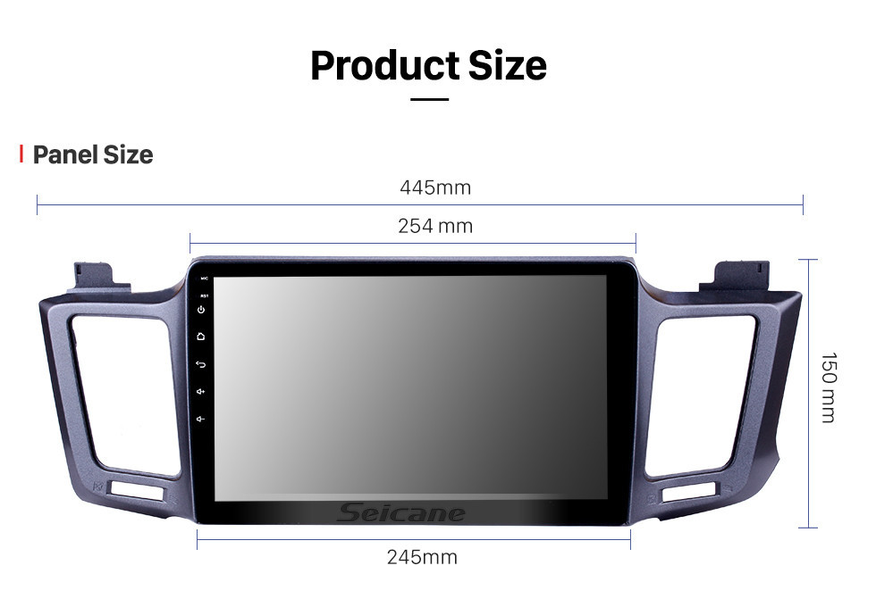 Seicane 2013-2016 Toyota RAV4 10,1 pouces Android 10.0 GPS Sat Nav dans la voiture avec écran tactile 3G WiFi AM FM Radio Bluetooth Musique USB Mirror Link prise en charge OBD2 Caméra de recul DVR Commande au volant