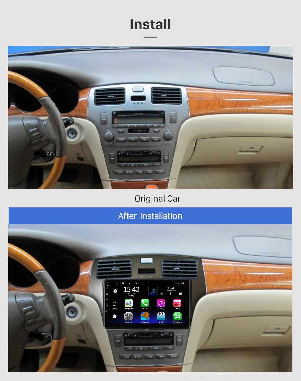 Seicane 2001-2005 Lexus ES300 9-дюймовый Android 12.0 GPS-навигатор Автомобильный мультимедийный плеер с 1024 * 600 сенсорным экраном 3G WiFi AM FM-радио Bluetooth Музыка USB Зеркало Ссылка Поддержка руля Управление камерой DVR OBD2 Резервная Seicane 2001-2005 Lexus ES300 9-дюймовый Android 12.0 GPS-навигатор Автомобильный мультимедийный плеер с 1024 * 600 сенсорным экраном 3G WiFi AM FM-радио Bluetooth Музыка USB Зеркало Ссылка Поддержка руля Управление камерой DVR OBD2 Резервная