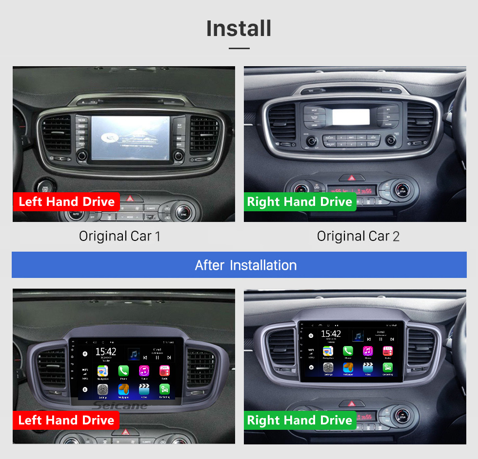 Seicane Android 12.0 HD Touchscreen 10.1 inch for 2015 2016 2017 2018 Kia Sorento Radio GPS Navigation System with Bluetooth support Carplay Rear camera