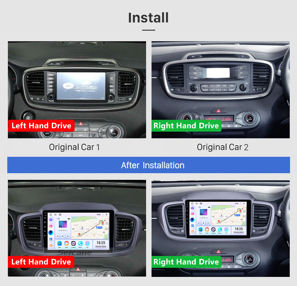 Seicane Android 12.0 HD Écran tactile 10,1 pouces pour 2015 2016 2017 2018 Kia Sorento Radio Système de navigation GPS avec prise en charge Bluetooth Caméra arrière Carplay