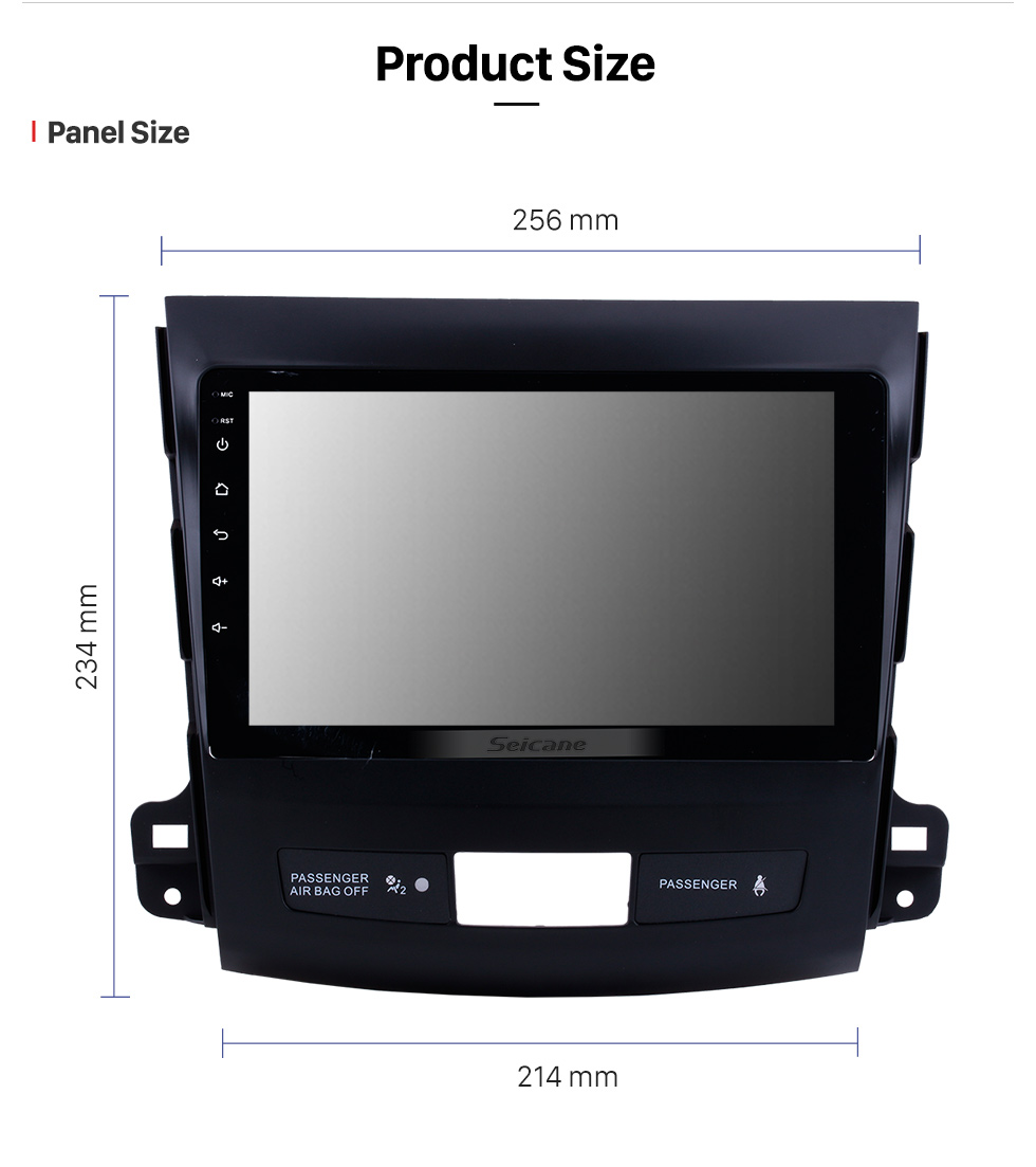 Seicane Pantalla táctil de 9 pulgadas 2006-2014 MITSUBISHI Outlander Android 10.0 Radio Bluetooth Sistema de navegación GPS con soporte WIFI OBD2 DVR Cámara de respaldo