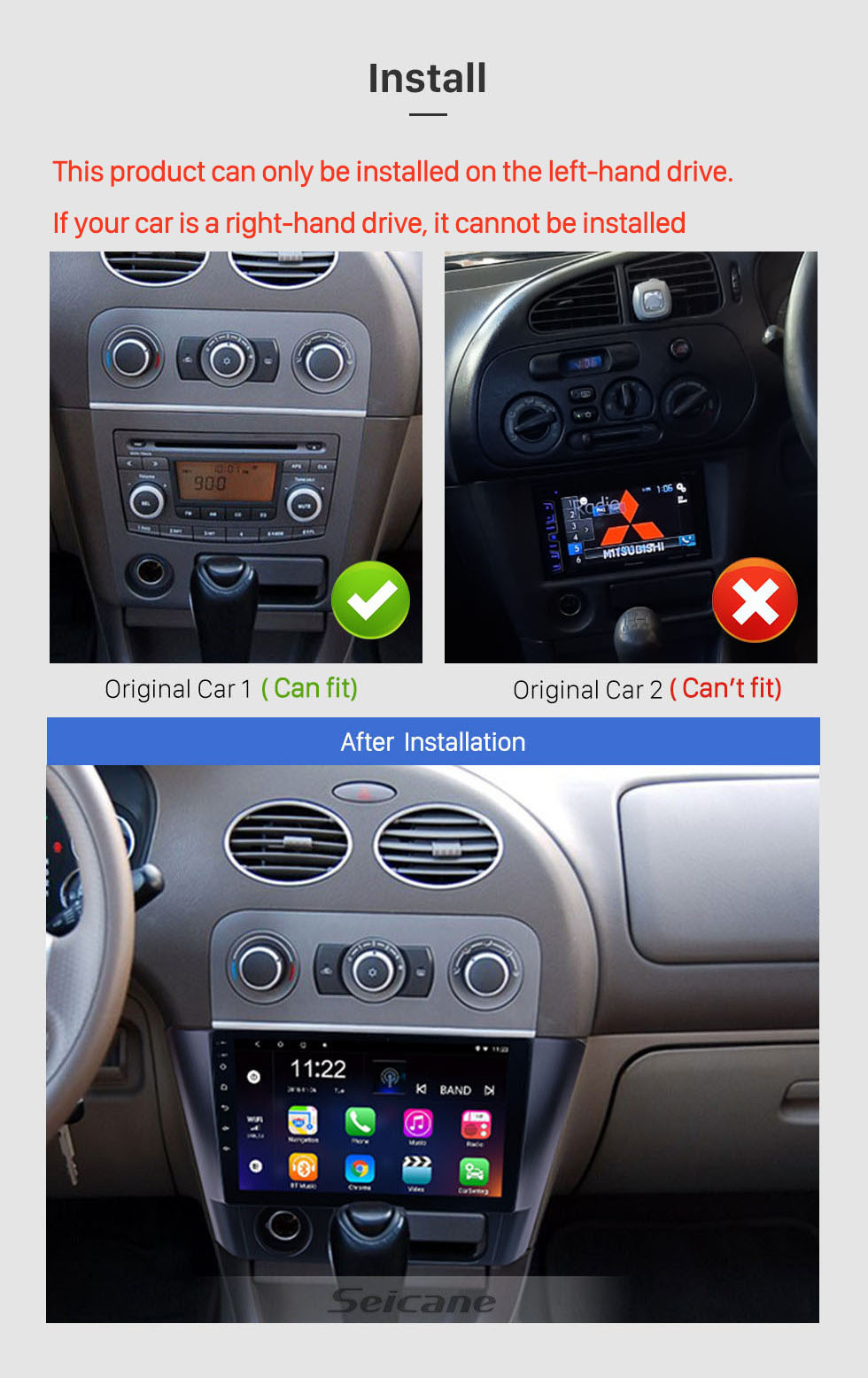 Seicane 2014 2015 2016 Mitsubishi Lancer Android 10.0 Auto Estéreo 9 pulgadas HD Pantalla táctil Radio Unidad principal con navegación GPS WiFi FM Bluetooth Música Soporte USB Conexión de espejo Cámara de respaldo Control del volante TPMS DVR Seicane 2014 2015 2016 Mitsubishi Lancer Android 10.0 Auto Estéreo 9 pulgadas HD Pantalla táctil Radio Unidad principal con navegación GPS WiFi FM Bluetooth Música Soporte USB Conexión de espejo Cámara de respaldo Control del volante TPMS DVR