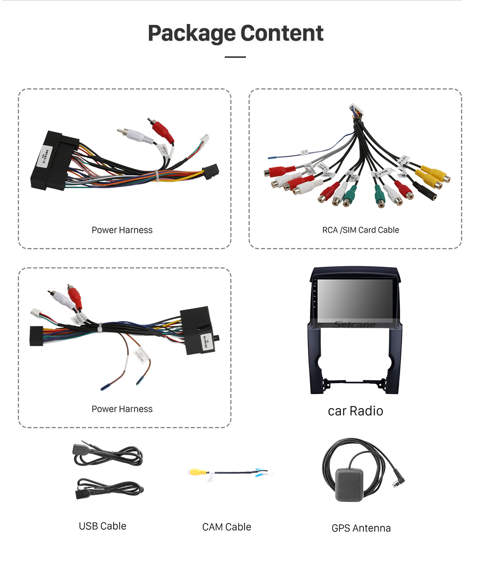 Seicane Rádio Android 13.0 com tela sensível ao toque HD de 10,1 polegadas para 2009-2012 KIA Sorento Navegação GPS Auto estéreo WIFI Música Bluetooth Telefone USB SWC com suporte para câmera retrovisora