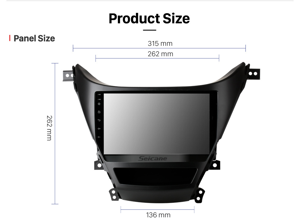 Seicane Android 10.0 2012-2014 Hyundai Elantra 9 inch HD Touchscreen Radio Bluetooth GPS Navigation Multimedia Player WIFI USB Carplay SWC support OBD DVR