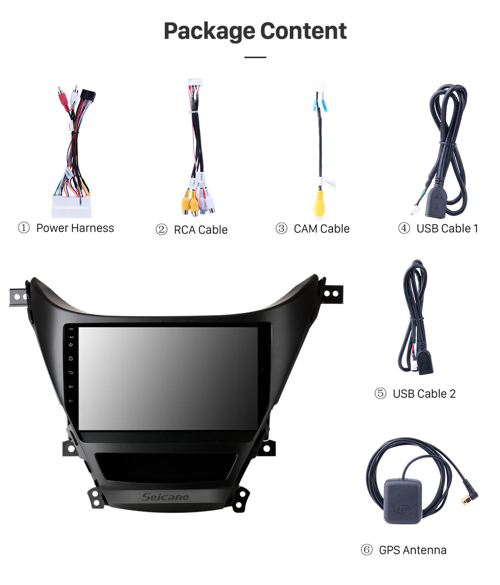 Seicane Android 10.0 2012-2014 Hyundai Elantra 9-Zoll-HD-Touchscreen-Radio Bluetooth GPS-Navigation Multimedia-Player WIFI USB Carplay SWC unterstützt OBD DVR Seicane Android 10.0 2012-2014 Hyundai Elantra 9-Zoll-HD-Touchscreen-Radio Bluetooth GPS-Navigation Multimedia-Player WIFI USB Carplay SWC unterstützt OBD DVR