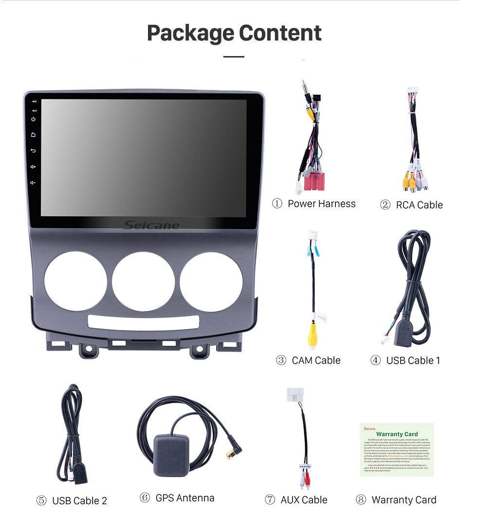 Seicane 2005-2010 Old Mazda 5 Android 10.0 GPS Navigation Radio 9 inch HD Touchscreen with Bluetooth USB WIFI support Carplay OBD2 DAB+ Mirror Link Seicane 2005-2010 Old Mazda 5 Android 10.0 GPS Navigation Radio 9 inch HD Touchscreen with Bluetooth USB WIFI support Carplay OBD2 DAB+ Mirror Link