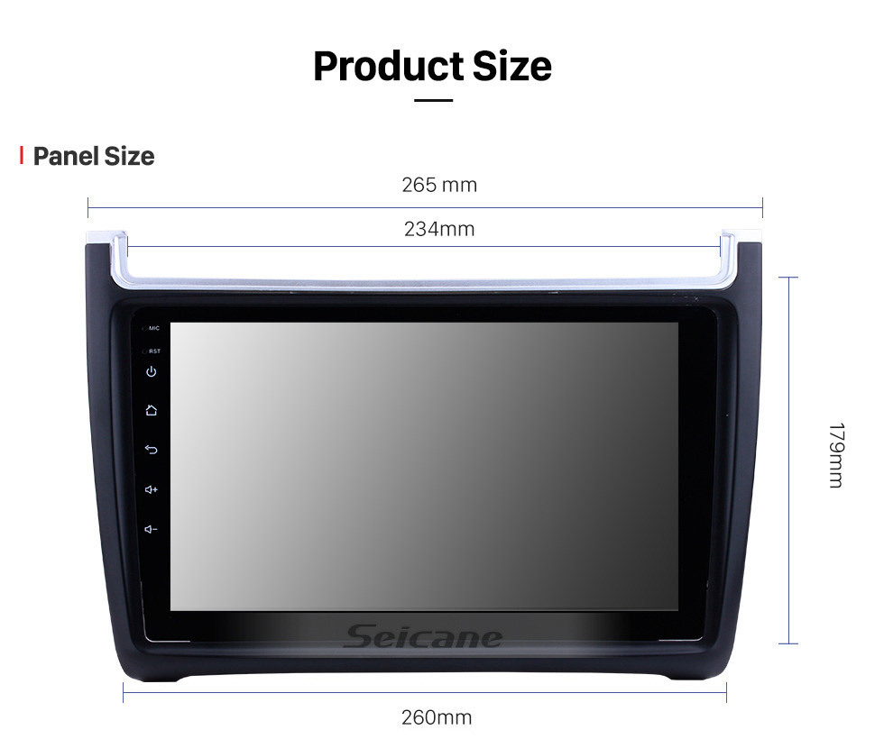 Seicane 9 Inch 1024*600 Android 10.0 2012-2015 VW Volkswagen Polo Car Audio Stereo GPS Navigation with 1080P Video Bluetooth Music RDS Radio Mirror Link Steering Wheel Control 