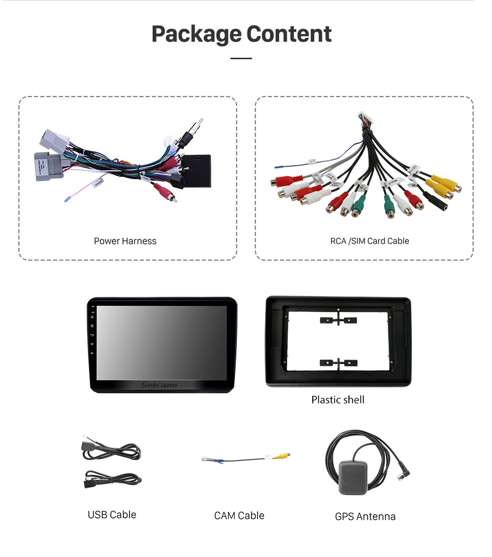 Seicane 10,1 pouces 2014-2016 Honda Vezel XRV Android 10.0 Radio à écran tactile Système de navigation GPS Bluetooth AUX USB Contrôle du volant Vidéo TPMS DVR OBD II