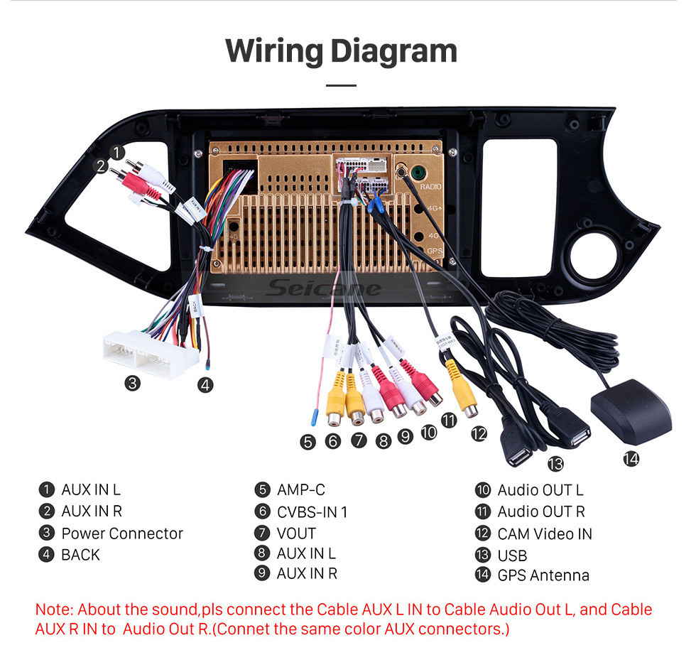 Seicane Radio GPS Android 10.0 de 9 pulgadas para 2011-2014 KIA PICANTO Morning (LHD) 1024 * 600 Pantalla táctil Sistema de navegación Bluetooth Enlace espejo OBD2 DVR Cámara de respaldo TV 3G WIFI USB SD 16G Flash 1080P Video