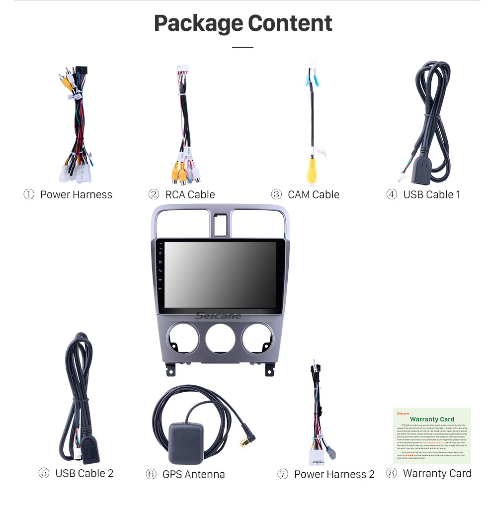Seicane Para 2004 2005 2006 2007 2008 Subaru Forester Radio 9 polegadas Android 10.0 HD Touchscreen Sistema de Navegação GPS com suporte Bluetooth Carplay
