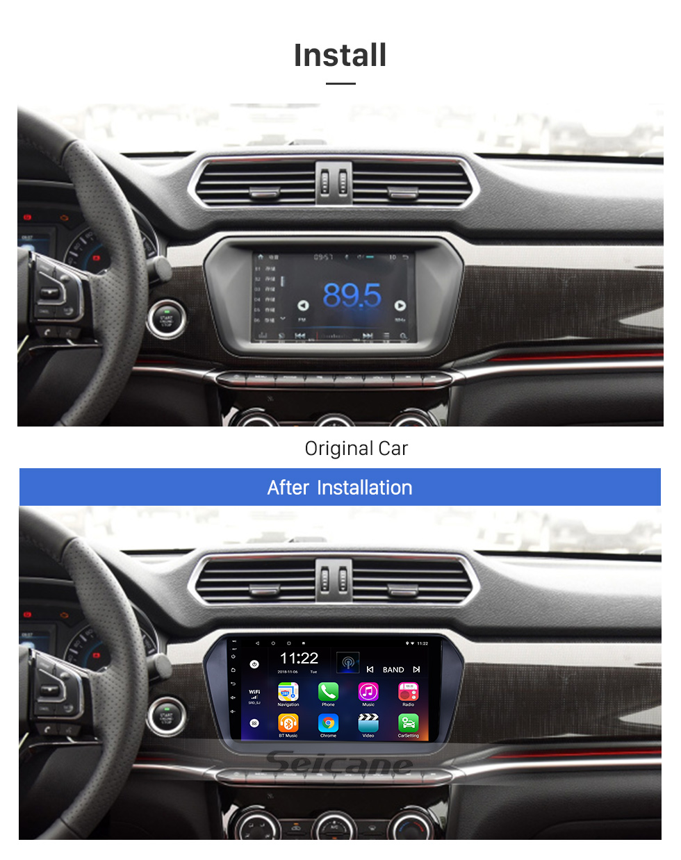 Seicane Para 2017 Grande Muralha Haval H2 (etiqueta azul) Rádio 9 polegadas Android 10.0 HD Touchscreen Sistema de Navegação GPS com suporte Bluetooth Carplay SWC