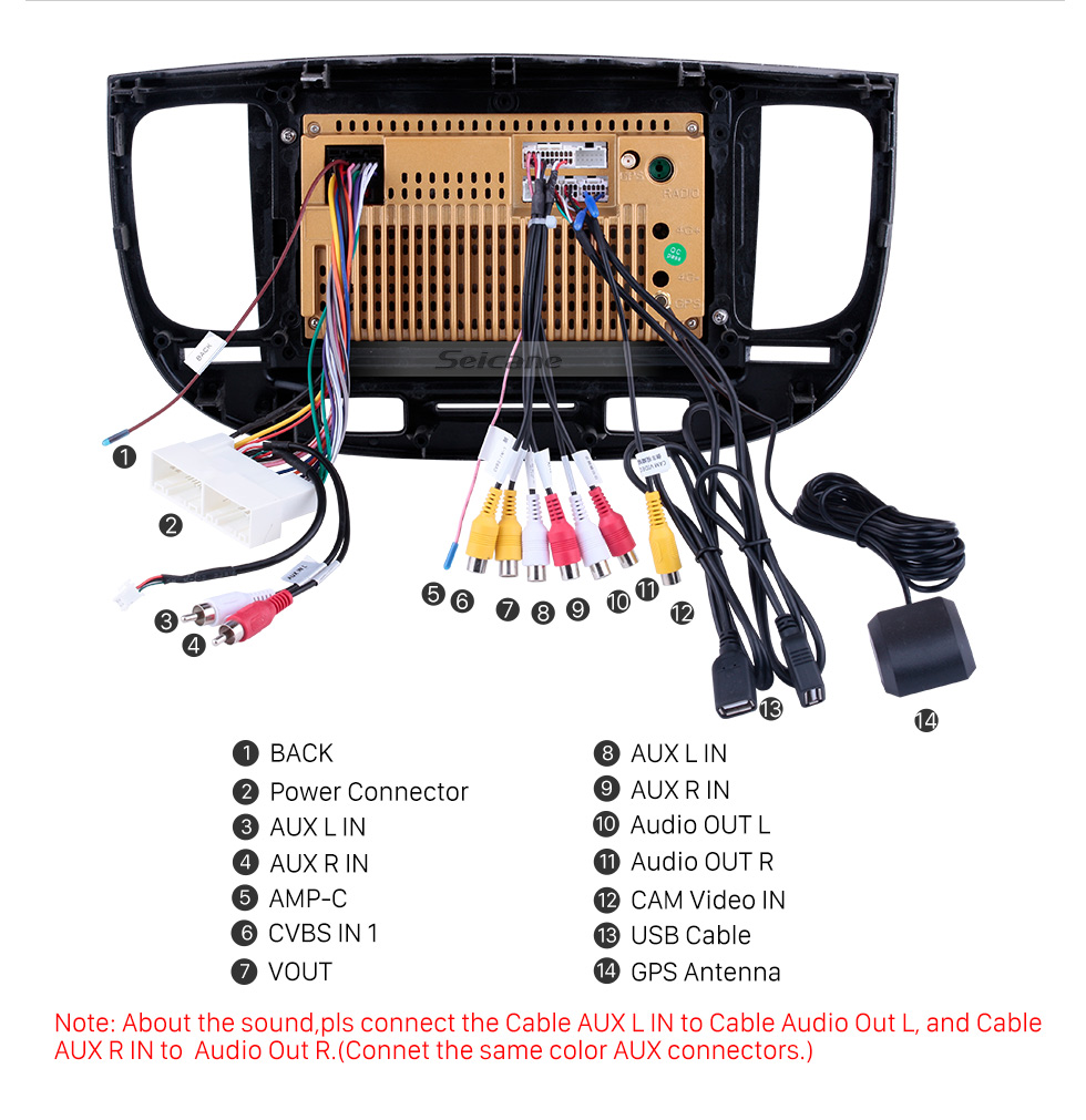 Seicane Écran tactile HD 9 pouces pour 2007 Kia Rio Radio Android 10.0 Système de navigation GPS avec prise en charge Bluetooth USB Caméra de recul Carplay