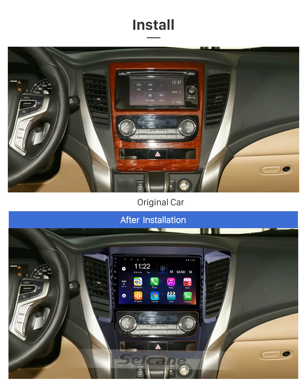 Seicane 9 polegada Android 10.0 para 2015 2016 2017 Mitsubishi Pajero Sport Radio Sistema de Navegação GPS Com HD Touchscreen Suporte Bluetooth Carplay DVR Seicane 9 polegada Android 10.0 para 2015 2016 2017 Mitsubishi Pajero Sport Radio Sistema de Navegação GPS Com HD Touchscreen Suporte Bluetooth Carplay DVR