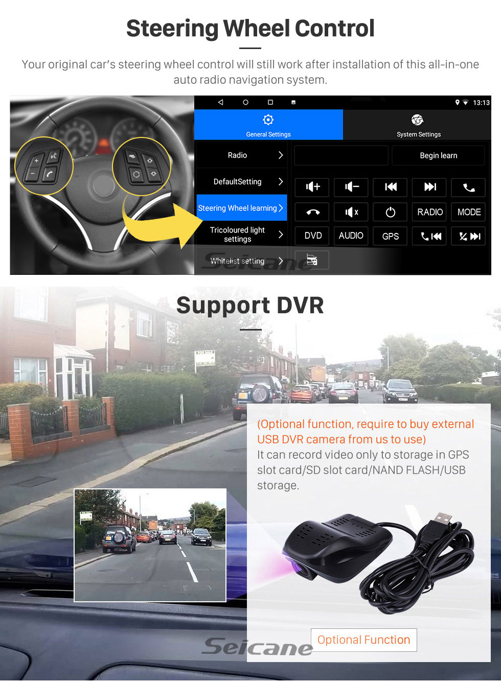 Seicane OEM 9 zoll Android 10.0 für 2014 2015 2016 2017 Kia Carens Radio Bluetooth HD Touchscreen GPS Navigationssystem unterstützung Carplay DAB + OBD2