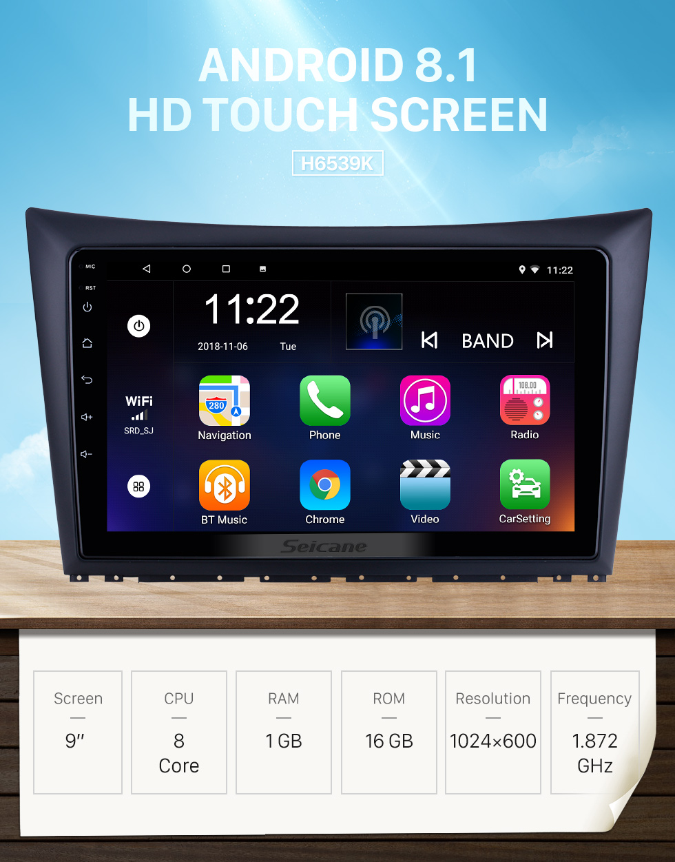 Seicane Pantalla táctil HD de 9 pulgadas para 2011 2012 2013 2014 Dong Feng Aeolus H30 Radio Android 8.1 Sistema de navegación GPS con soporte Bluetooth Carplay Seicane Pantalla táctil HD de 9 pulgadas para 2011 2012 2013 2014 Dong Feng Aeolus H30 Radio Android 8.1 Sistema de navegación GPS con soporte Bluetooth Carplay