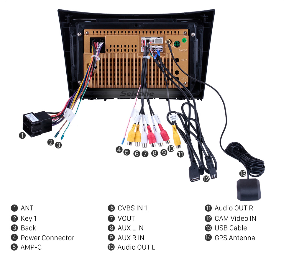 Seicane Pantalla táctil HD de 9 pulgadas para 2011 2012 2013 2014 Dong Feng Aeolus H30 Radio Android 10.0 Sistema de navegación GPS con soporte Bluetooth Carplay