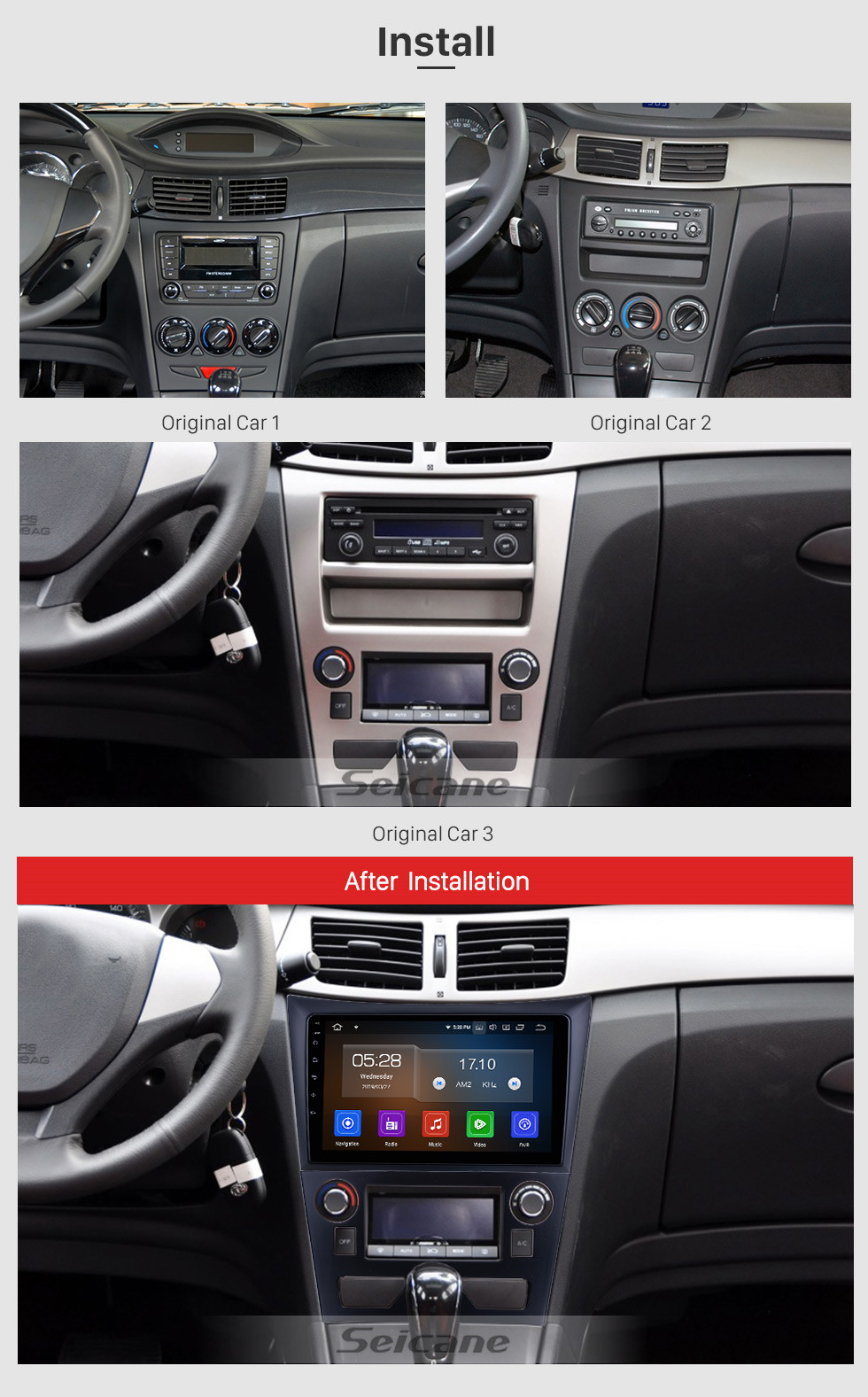 Seicane 9 pulgadas para 2011 2012 2013 2014 Dong Feng Aeolus H30 Radio Android 9.0 Sistema de navegación GPS Bluetooth HD Pantalla táctil Carplay soporte OBD2 Seicane 9 pulgadas para 2011 2012 2013 2014 Dong Feng Aeolus H30 Radio Android 9.0 Sistema de navegación GPS Bluetooth HD Pantalla táctil Carplay soporte OBD2
