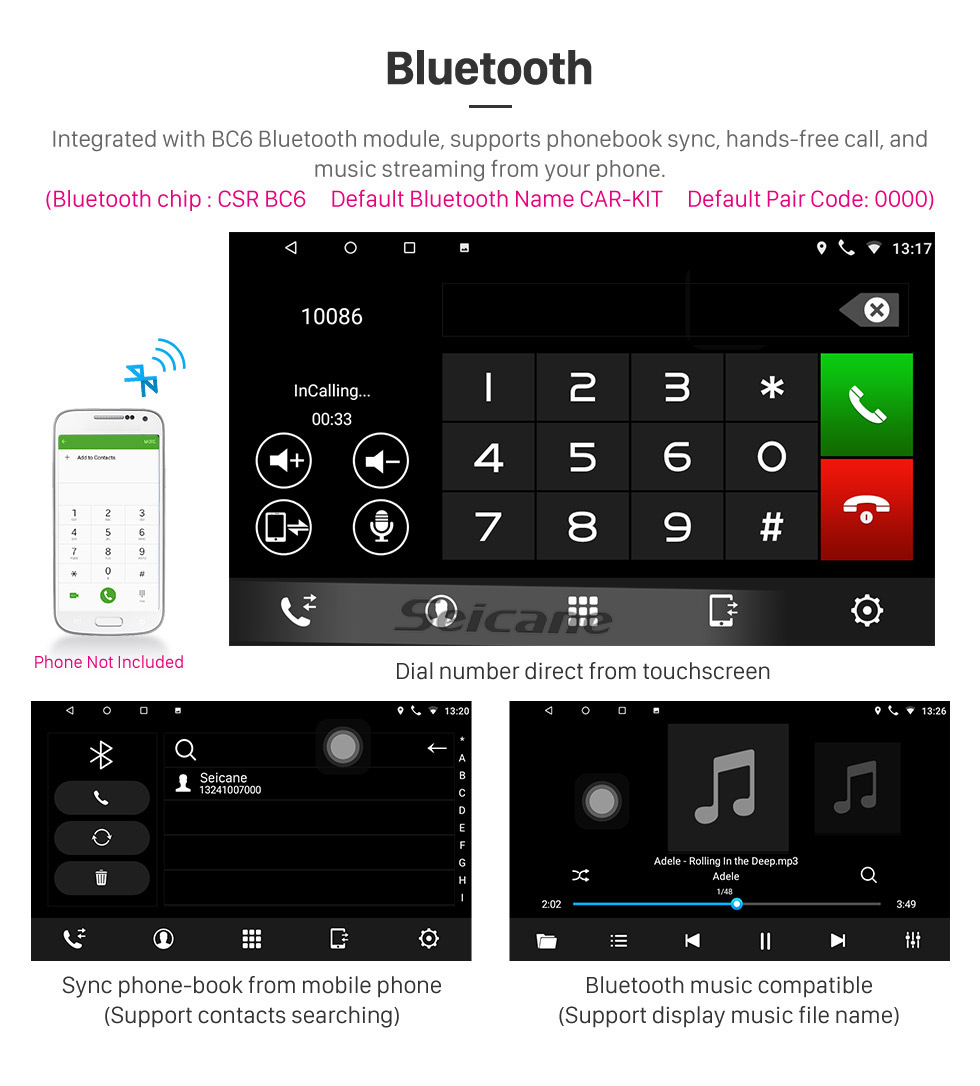 Seicane Pour 2008 2009 2010 2011 Hyundai i30 LHD Radio manuelle A / C 9 pouces Android 10.0 HD Système de navigation GPS à écran tactile avec prise en charge Bluetooth Carplay