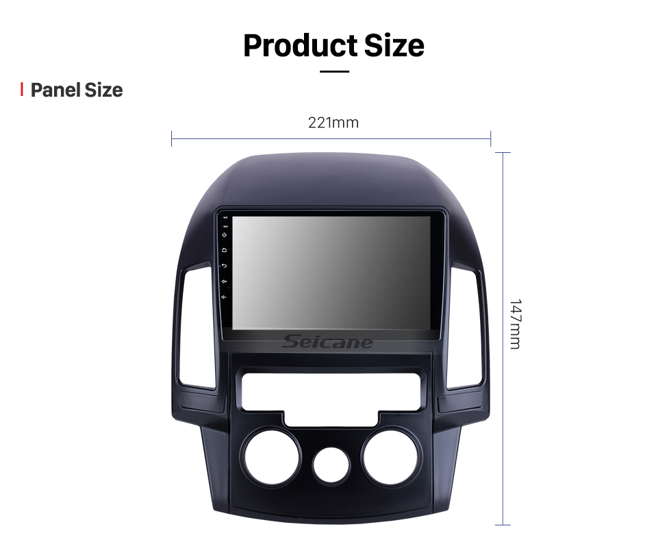 Seicane Para 2008 2009 2010 2011 Hyundai i30 LHD Manual A / C Radio 9 pulgadas Android 10.0 HD Pantalla táctil Sistema de navegación GPS con soporte Bluetooth Carplay