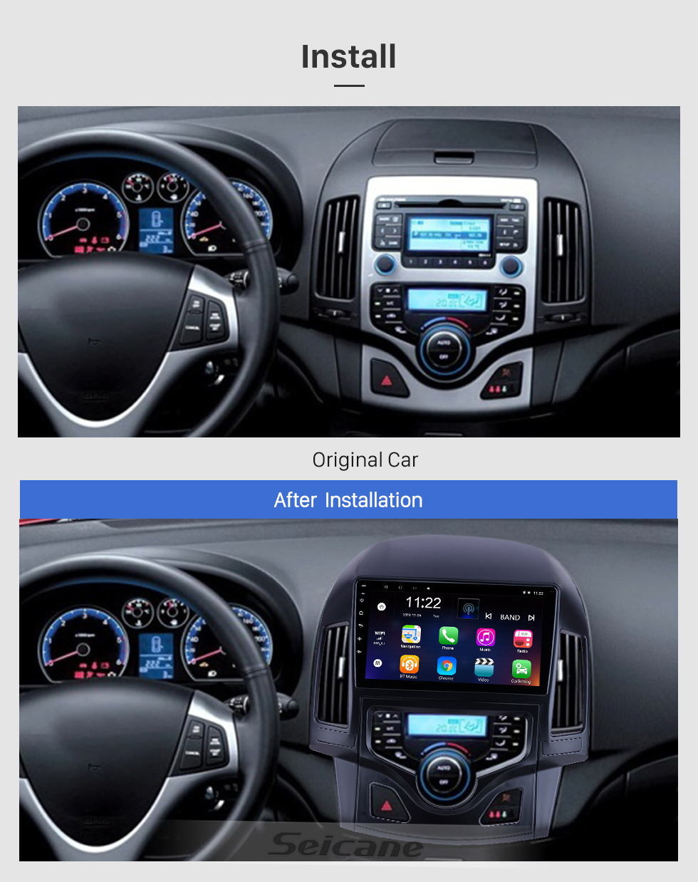 Seicane Android 13.0 9 inch for 2008 2009 2010 2011 Hyundai i30 LHD Auto A/C Radio HD Touchscreen GPS Navigation System with Bluetooth support Carplay DVR Seicane Android 13.0 9 inch for 2008 2009 2010 2011 Hyundai i30 LHD Auto A/C Radio HD Touchscreen GPS Navigation System with Bluetooth support Carplay DVR