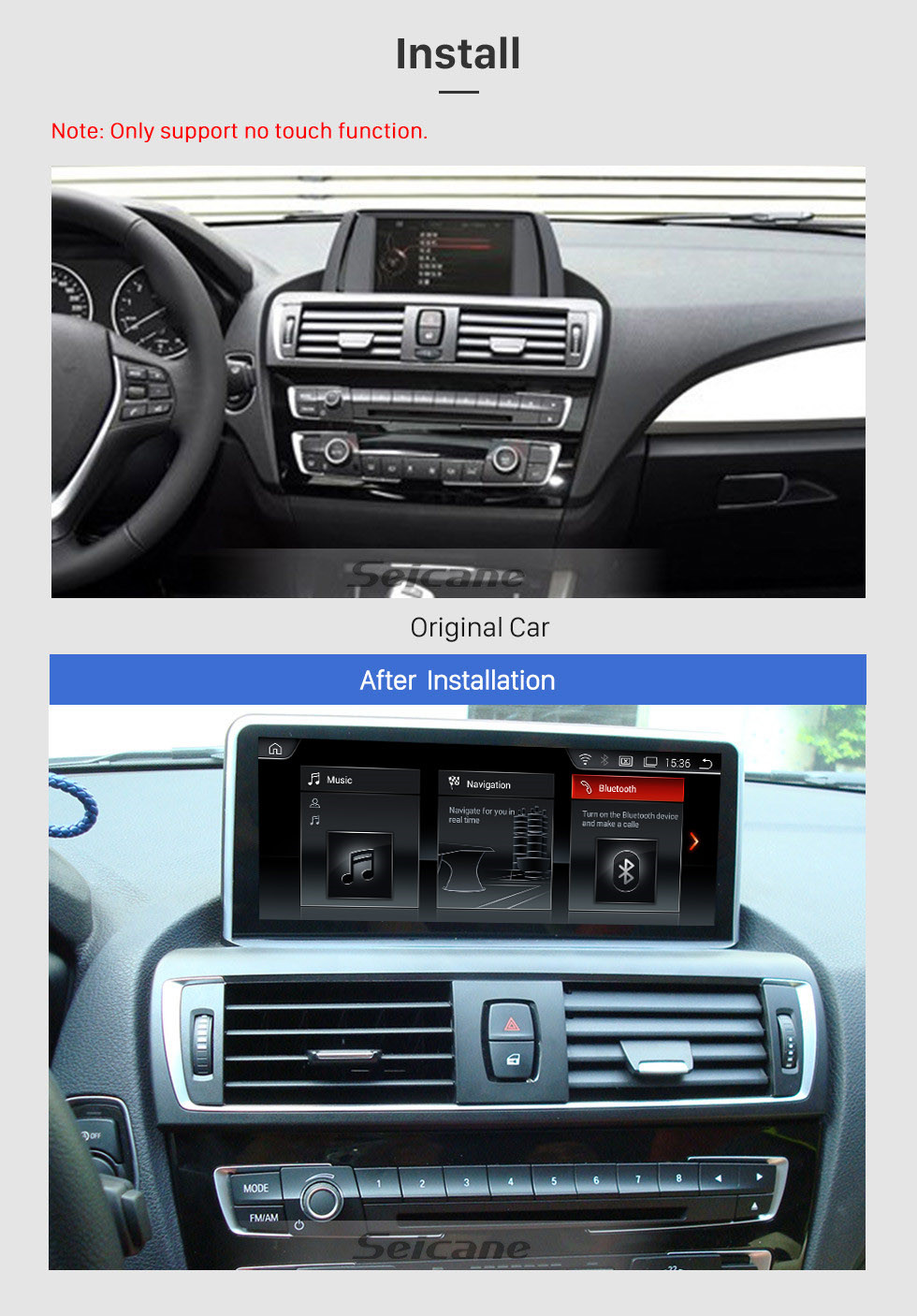 Seicane 8,8 Zoll Android 9.0 für BMW 2er (2017-) EVO Radio GPS Navigationssystem mit HD Touchscreen Bluetooth Unterstützung Carplay DVR Seicane 8,8 Zoll Android 9.0 für BMW 2er (2017-) EVO Radio GPS Navigationssystem mit HD Touchscreen Bluetooth Unterstützung Carplay DVR