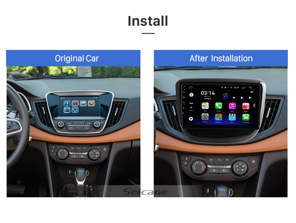 Seicane Pour 2016 Chevy Chevrolet Cavalier Radio 9 pouces Android 12.0 HD Système de navigation GPS à écran tactile avec prise en charge Bluetooth Carplay SWC