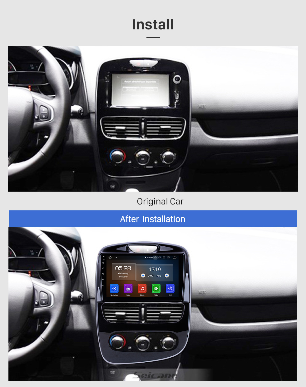Seicane For 2017 Renault Clio Radio 9 inch Android 9.0 HD Touchscreen Bluetooth with GPS Navigation System Carplay support 1080P Video Seicane For 2017 Renault Clio Radio 9 inch Android 9.0 HD Touchscreen Bluetooth with GPS Navigation System Carplay support 1080P Video