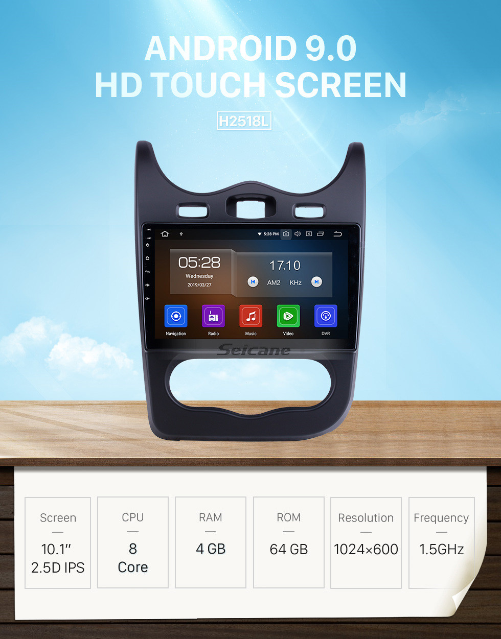 Seicane 10.1 inch For 2014 Renault Sandero Radio Android 9.0 GPS Navigation System Bluetooth HD Touchscreen Carplay support OBD2 Seicane 10.1 inch For 2014 Renault Sandero Radio Android 9.0 GPS Navigation System Bluetooth HD Touchscreen Carplay support OBD2