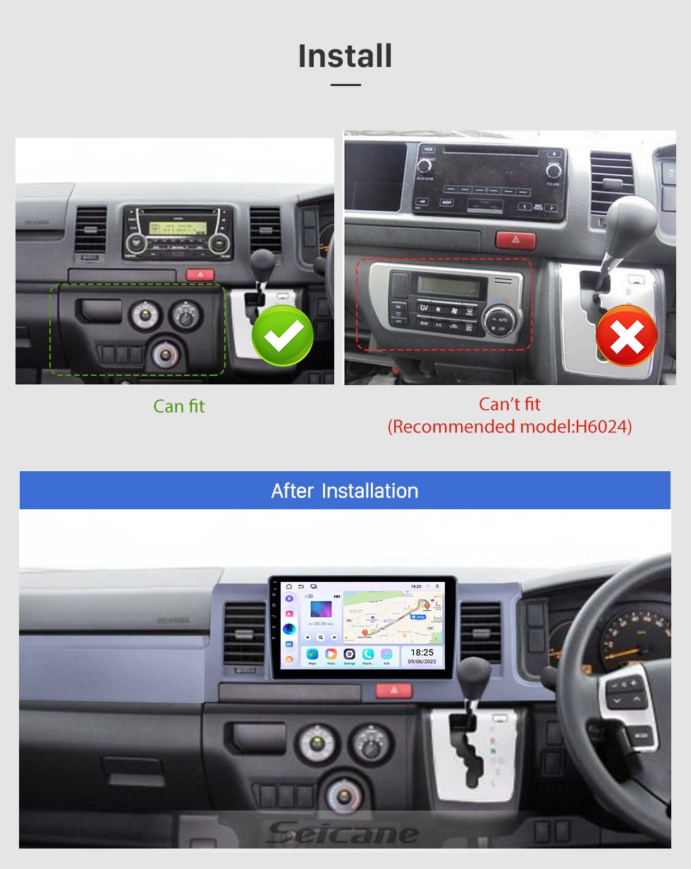 Seicane OEM 10.1 pulgadas Android 14.0 para 2010 2011 2012-2018 Toyota Hiace RHD Radio Bluetooth HD Pantalla táctil Sistema de navegación GPS compatible con Carplay Seicane OEM 10.1 pulgadas Android 14.0 para 2010 2011 2012-2018 Toyota Hiace RHD Radio Bluetooth HD Pantalla táctil Sistema de navegación GPS compatible con Carplay