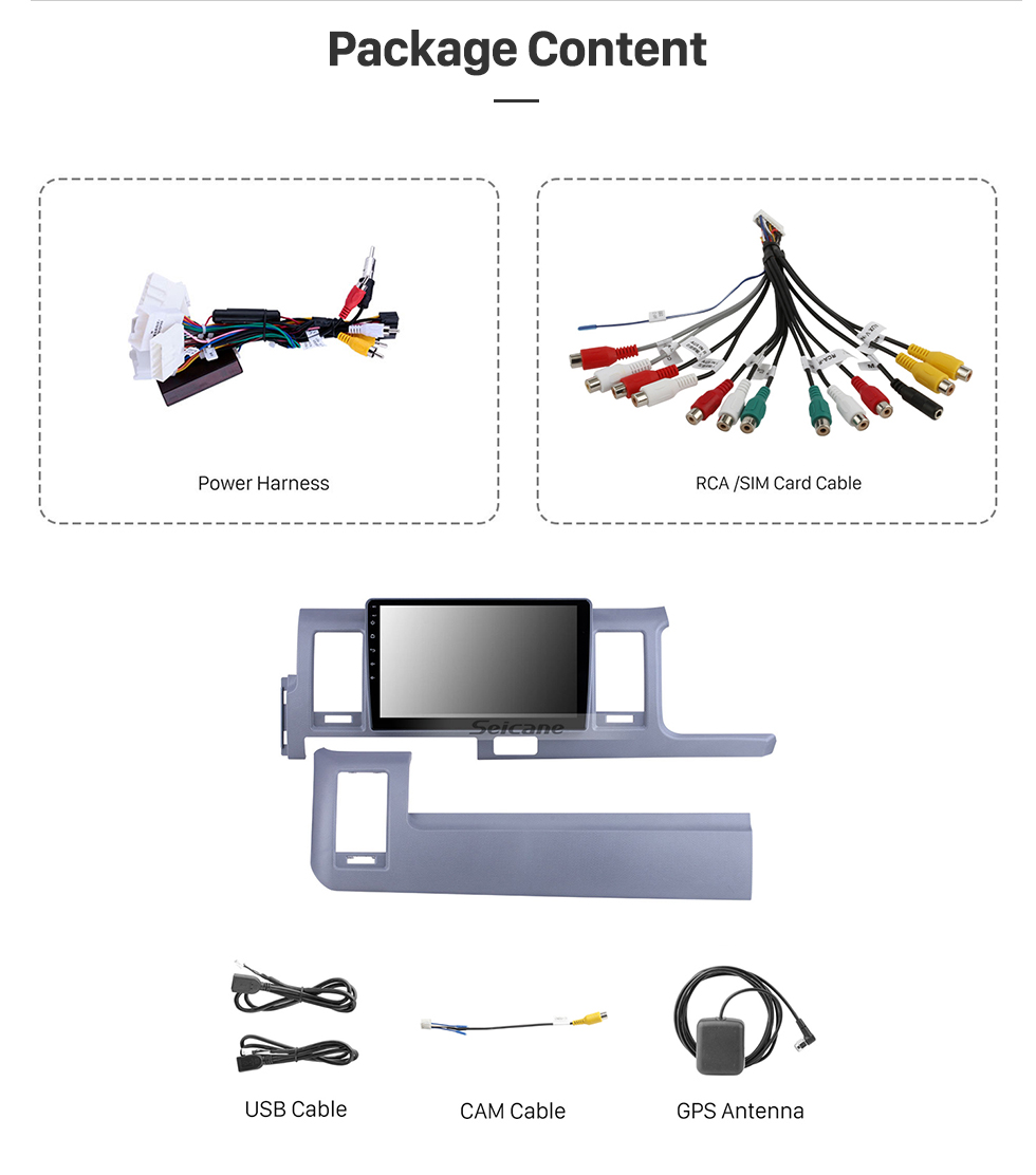 Seicane OEM 10.1 pulgadas Android 14.0 para 2010 2011 2012-2018 Toyota Hiace RHD Radio Bluetooth HD Pantalla táctil Sistema de navegación GPS compatible con Carplay Seicane OEM 10.1 pulgadas Android 14.0 para 2010 2011 2012-2018 Toyota Hiace RHD Radio Bluetooth HD Pantalla táctil Sistema de navegación GPS compatible con Carplay