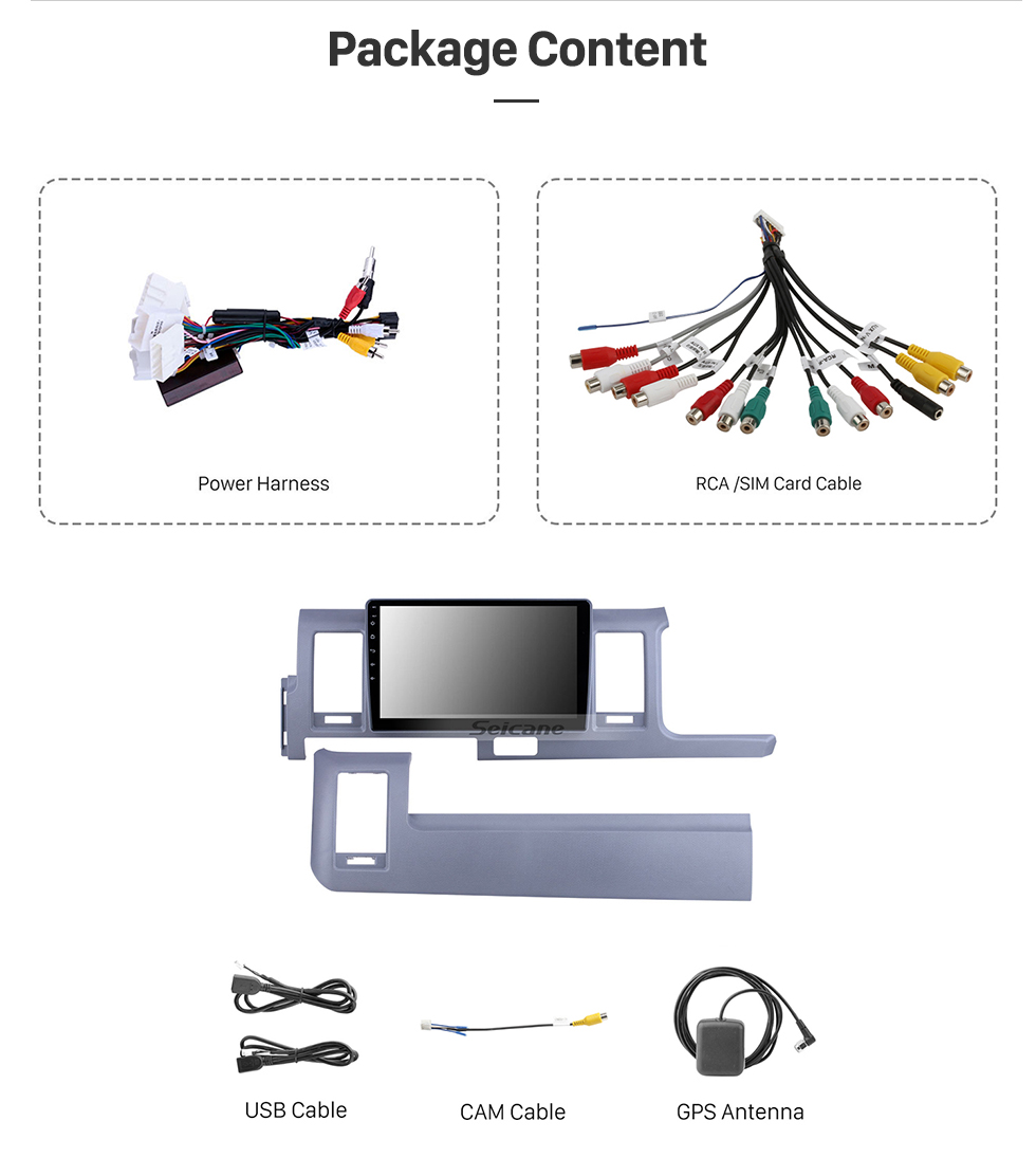 Seicane OEM 10.1 inch Android 10.0 for 2010 2011 2012-2018 Toyota Hiace RHD Radio Bluetooth HD Touchscreen GPS Navigation System support Carplay