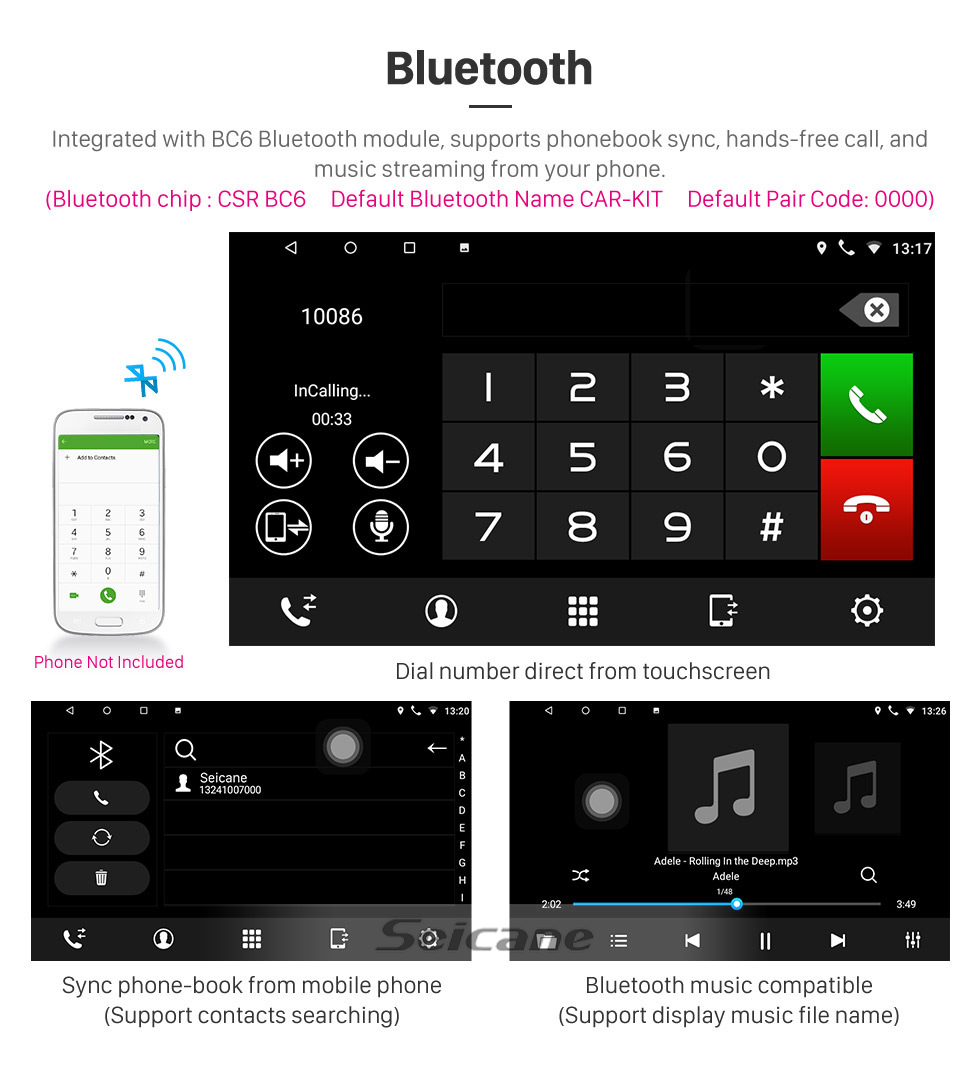 Seicane Pour 2009 Hyundai Sonata Auto A / C Radio 9 pouces Android 10.0 HD Système de navigation GPS à écran tactile avec prise en charge Bluetooth Carplay OBD2