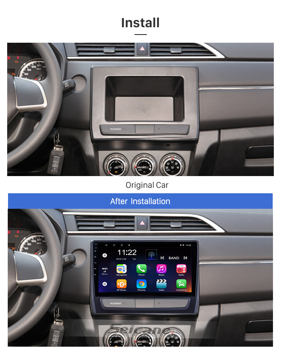 Seicane OEM 10.1 pulgadas Android 10.0 para 2020 Mitsubishi ASX Radio Bluetooth HD Pantalla táctil Sistema de navegación GPS compatible con Carplay TPMS