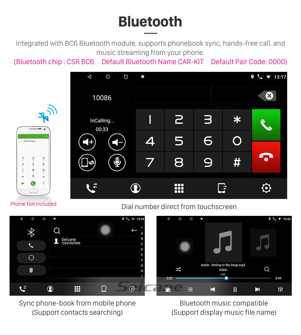 Seicane Android 10.0 9 Zoll für 2004 2005 2006-2011 Mitsubishi Pajero V73 Radio HD Touchscreen GPS-Navigationssystem mit Bluetooth-Unterstützung Carplay Rückfahrkamera