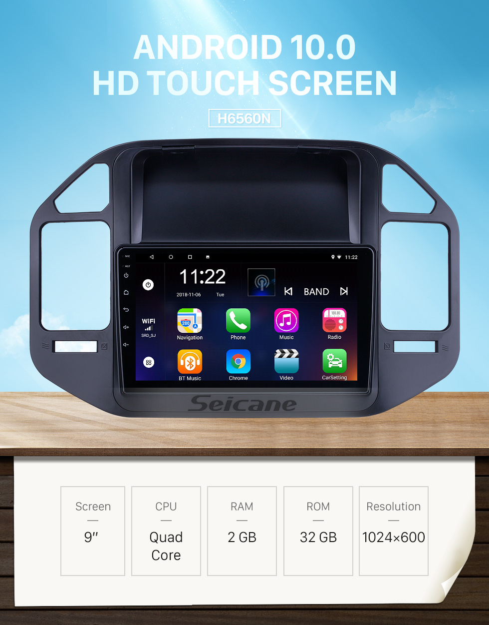 Seicane Android 10.0 9 inch for 2004 2005 2006-2011 Mitsubishi Pajero V73 Radio HD Touchscreen GPS Navigation System with Bluetooth support Carplay Rear camera Seicane Android 10.0 9 inch for 2004 2005 2006-2011 Mitsubishi Pajero V73 Radio HD Touchscreen GPS Navigation System with Bluetooth support Carplay Rear camera