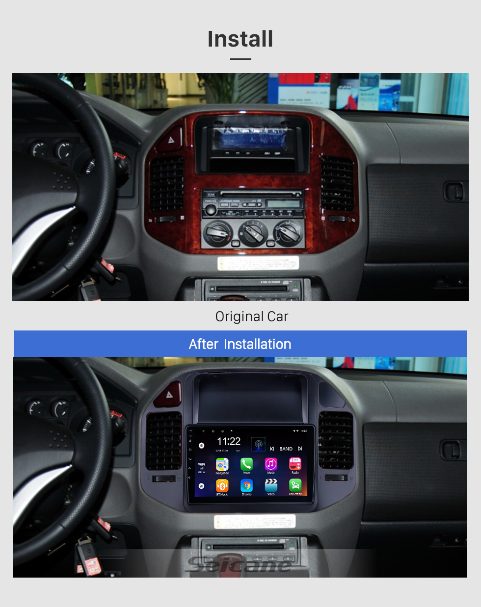 Seicane Android 10.0 9 дюймов для 2004 2005 2006-2011 Mitsubishi Pajero V73 Радио HD Сенсорный экран GPS-навигация с поддержкой Bluetooth Carplay Задняя камера