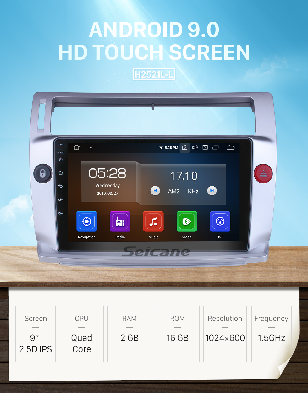 Seicane 9 polegadas Para 2009 Citroen Old C-Quatre Radio Android 9.0 Sistema de Navegação GPS Bluetooth HD Touchscreen Suporte para TV Digital TV Seicane 9 polegadas Para 2009 Citroen Old C-Quatre Radio Android 9.0 Sistema de Navegação GPS Bluetooth HD Touchscreen Suporte para TV Digital TV