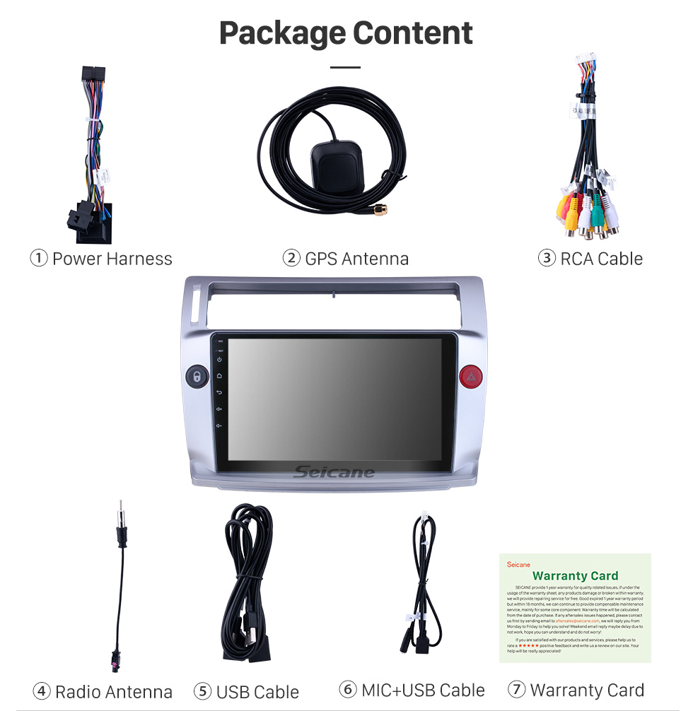 Seicane 9 polegadas Para 2009 Citroen Old C-Quatre Radio Android 9.0 Sistema de Navegação GPS Bluetooth HD Touchscreen Suporte para TV Digital TV Seicane 9 polegadas Para 2009 Citroen Old C-Quatre Radio Android 9.0 Sistema de Navegação GPS Bluetooth HD Touchscreen Suporte para TV Digital TV