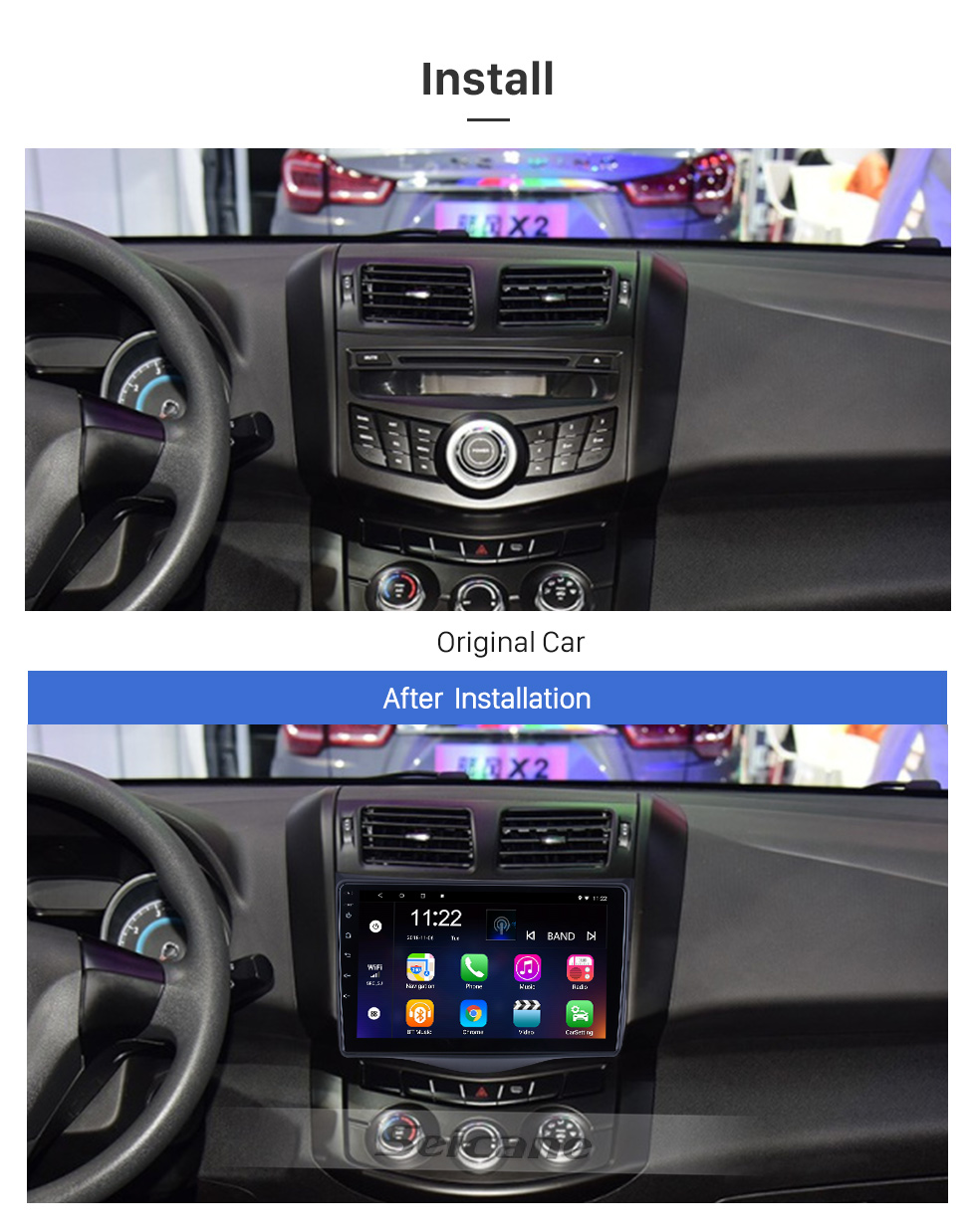 Seicane 9 pouces Android 10.0 pour 2016 JMC Lufeng X5 Radio Système de navigation GPS avec écran tactile HD USB Bluetooth support Carplay TV numérique