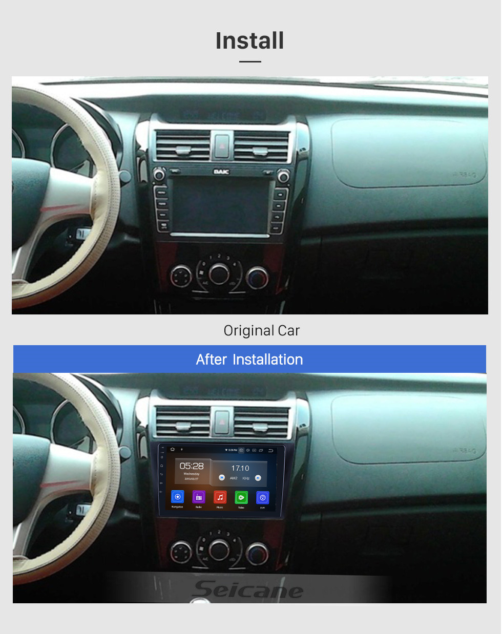 Seicane Android 9.0 Para 2014 Baic Huansu Radio 9 polegadas Sistema de Navegação GPS Bluetooth HD Touchscreen Suporte Carplay Câmera Traseira Seicane Android 9.0 Para 2014 Baic Huansu Radio 9 polegadas Sistema de Navegação GPS Bluetooth HD Touchscreen Suporte Carplay Câmera Traseira