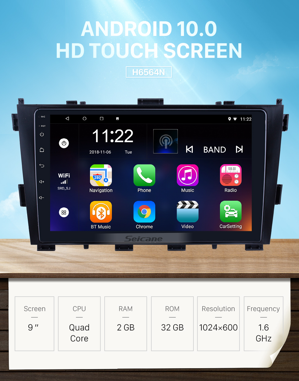 Seicane Para 2014 Baic Huansu Radio 9 pulgadas Android 10.0 HD Pantalla táctil Sistema de navegación GPS con soporte Bluetooth Carplay DAB + Seicane Para 2014 Baic Huansu Radio 9 pulgadas Android 10.0 HD Pantalla táctil Sistema de navegación GPS con soporte Bluetooth Carplay DAB +