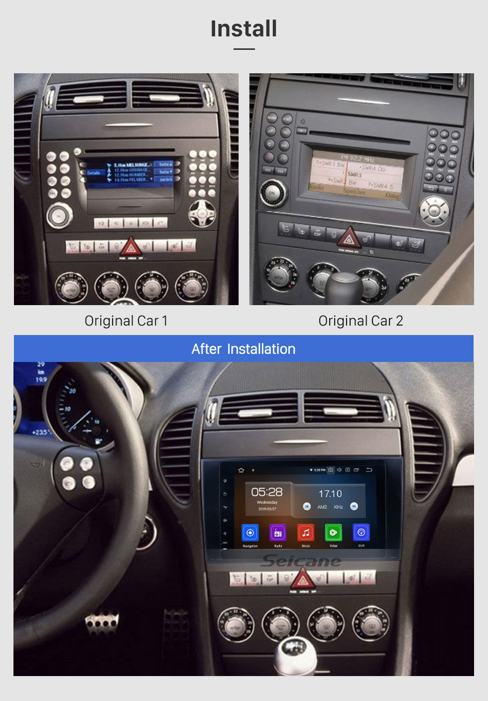 Seicane HD Touchscreen 8 inch Android 9.0 for 2000 2001 2002-2011 Mercedes SLK Class R171 SLK200 SLK280 SLK300 SLK350 SLK55 Radio with GPS Navigation System Bluetooth Carplay support 1080P Seicane HD Touchscreen 8 inch Android 9.0 for 2000 2001 2002-2011 Mercedes SLK Class R171 SLK200 SLK280 SLK300 SLK350 SLK55 Radio with GPS Navigation System Bluetooth Carplay support 1080P