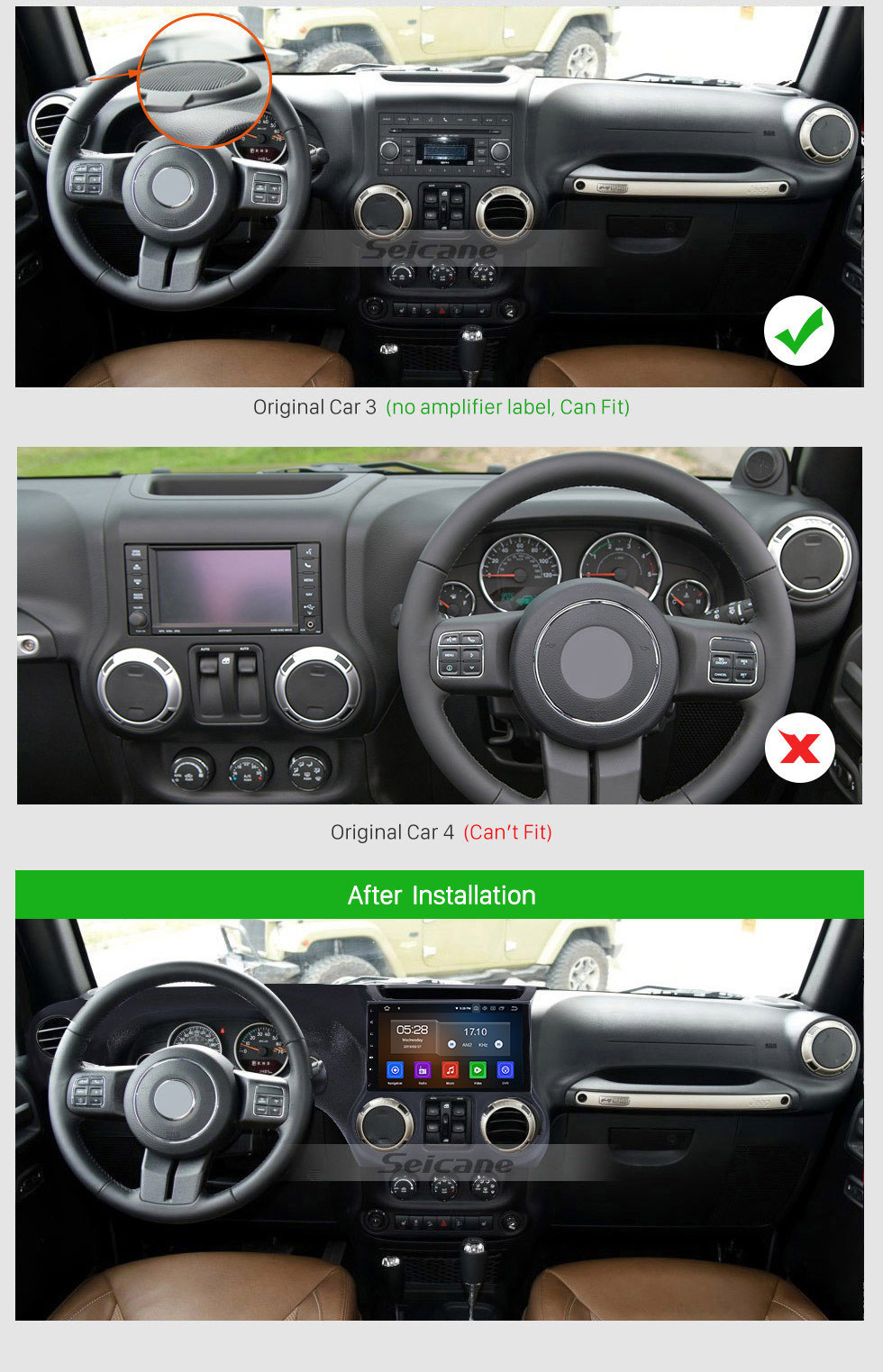 Seicane Android 10.0 10.1 pulgadas Radio con pantalla táctil para 2011-2017 JEEP Wrangler Bluetooth Música Navegación GPS Unidad principal Soporte Mirror Link DAB + OBDII USB TPMS WiFi Control del volante Seicane Android 10.0 10.1 pulgadas Radio con pantalla táctil para 2011-2017 JEEP Wrangler Bluetooth Música Navegación GPS Unidad principal Soporte Mirror Link DAB + OBDII USB TPMS WiFi Control del volante