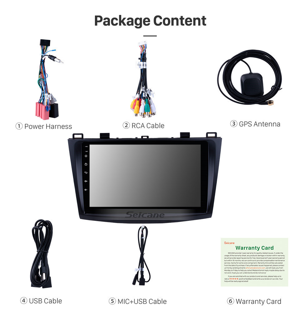 Seicane 9 Inch For 2009-2012 Mazda 3 Axela HD Touch Screen GPS Navigation System Android 10.0 Support Bluetooth Rear camera Steering Wheel Control DVR OBD II Seicane 9 Inch For 2009-2012 Mazda 3 Axela HD Touch Screen GPS Navigation System Android 10.0 Support Bluetooth Rear camera Steering Wheel Control DVR OBD II