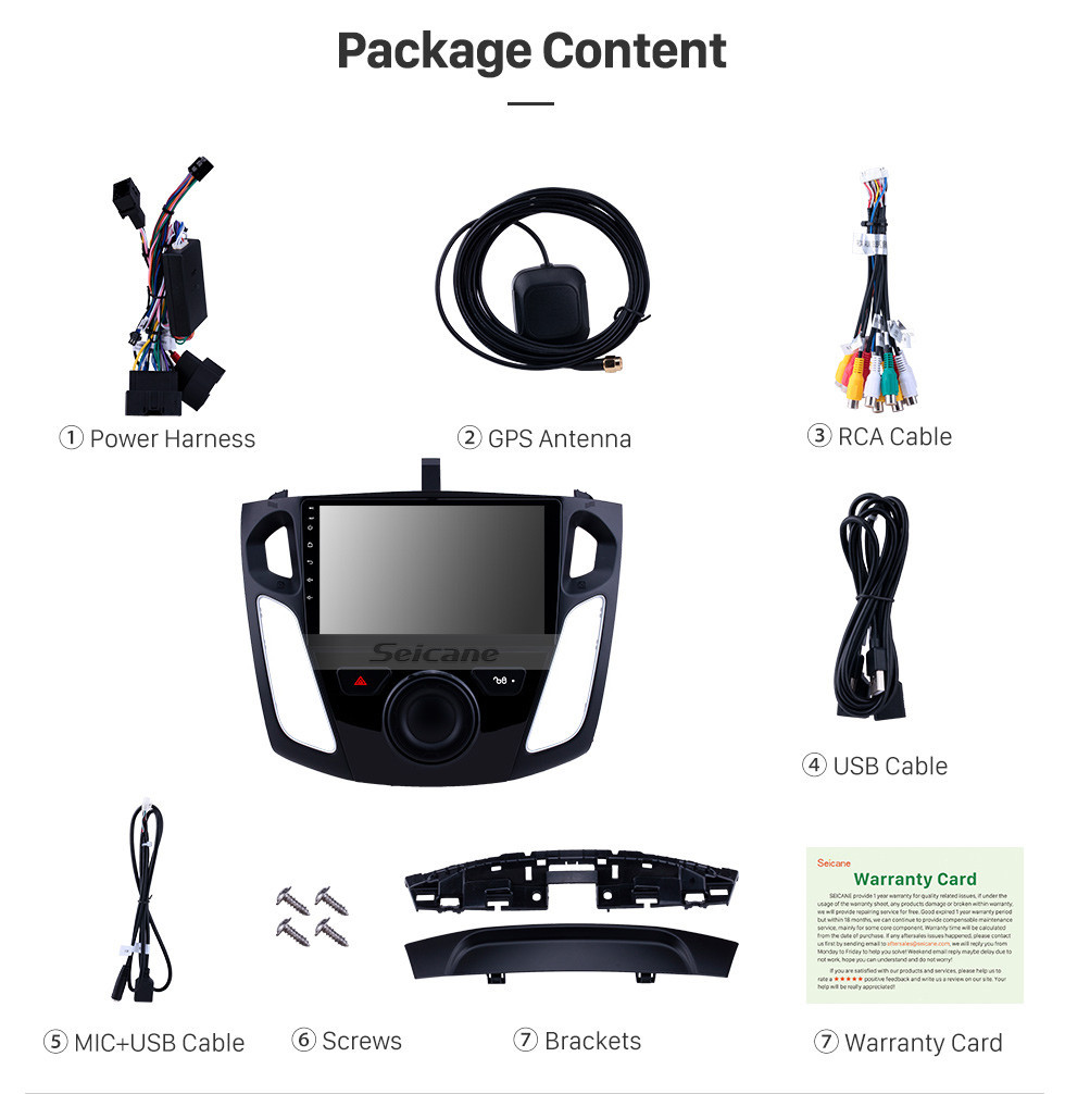Seicane Android 10.0 9 inch for 2012-2015 Ford Focus HD Touchscreen GPS Navigation Radio with Bluetooth USB Music Carplay WIFI support Mirror Link Rearview camera Seicane Android 10.0 9 inch for 2012-2015 Ford Focus HD Touchscreen GPS Navigation Radio with Bluetooth USB Music Carplay WIFI support Mirror Link Rearview camera